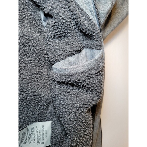Levi’s Jacket Gray Hooded Black‎ Sherpa Lined Soft Shell Bomber Coat Mens Small - Picture 5 of 9